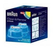 BRAUN CCR2 maināmas kasetnes ar tīrīšanas šķidrumu skuvekļiem Clean&Renew CCR2