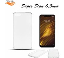 TakeMe Ultra Slim 0.3mm Back Case Xiaomi Pocophone F1 super plāns telefona apvalks Caurspīdīgs TM-BSUS-XPOF1-TR