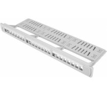 Lanberg keystone Patch Panel 19'' with organizer, 24 port 1U, grey PPKS-1124-S