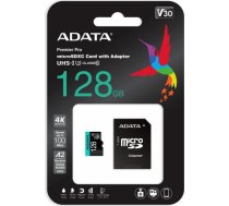 A-data ADATA 128GB Premier Pro MICROSDXC, R/W up to 100/80 MB/s, V30 AUSDX128GUI3V30SA2-RA1