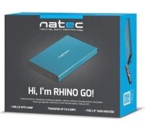 Natec external enclosure RHINO GO for 2,5'' SATA, USB 3.0, Blue NKZ-1280