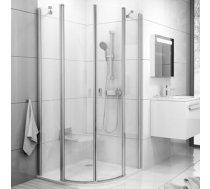 RAVAK CSKK4-90 dušas kabīne-stūris ar bīdāmām durvīm 90x90cm, R500, pusaplis, balta+ caurspīdīgs stikls 3Q170100Z1