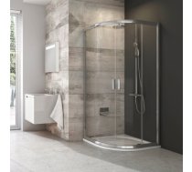 RAVAK Blix BLCP4-90 dušas stūris ar bīdāmām durvīm 90x90cm, R500, pusaplis, balts+stikls Grape 3B270100ZG