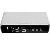 Gembird DAC-WPC-01-S Digital alarm clock with wireless charging function, silver DAC-WPC-01-S