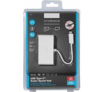 Vivanco USB hub USB-C 3.1 4 portu, balts (34292) 34292