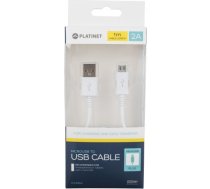 Platinet cable USB - microUSB 1m, white 42869