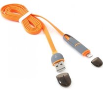 Platinet cable USB - microUSB/Lightning 1m, orange (42873)