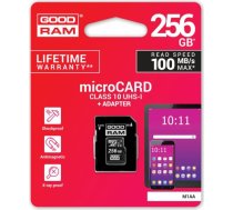 GOODRAM memory card Micro SDXC 256GB Class 10 UHS-I + Adapter M1AA-2560R12