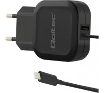 Qoltec AC adapter | 17W | 5V | 3.4A | USB+ USB typ C 50190