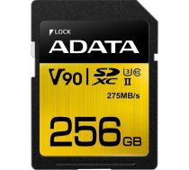 A-data ADATA 256GB Premier ONE SDXC V90 UHS-II U3 Class 10, R/W up to 275/155 MB/s ASDX256GUII3CL10-C