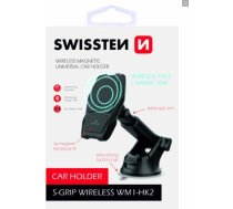 Swissten WM1-HK2 Turētājs Ar Wireless Uzlādi + Micro USB Vads 1.2m Melns WM1-HK2