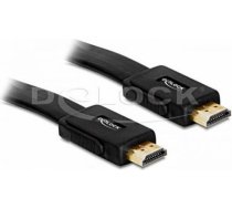 Delock Cable HDMI V1.4 M/M Flat, 1m, Black 82669