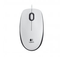 Logitech Mouse M100 Wired, No, White, 910-005004