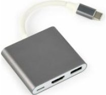 Gembird USB type-C multi-adapter (USB type C; USB 3.0, HDMI) A-CM-HDMIF-02-SG