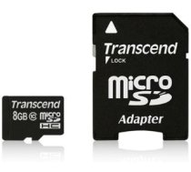 Memory card Transcend microSDHC 8GB CL10 + Adapter TS8GUSDHC10