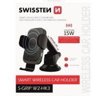 Swissten W2-HK3 Turētājs Ar 15W Wireless Uzlādi + Micro USB Vads 1.2m Melns W2-HK3
