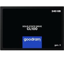 GOODRAM CL100 GEN. 3 240GB SSD, 2.5” 7mm, SATA 6 Gb/s, Read/Write: 520 / 400 MB/s SSDPR-CL100-240-G3