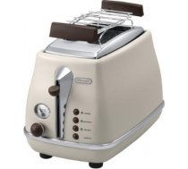 DELONGHI Icona Vintage Toaster CTOV 2103.BG 900W, Stainless steel, Crumb tray, Defrost, Beige / CTOV2103.BG CTOV2103.BG