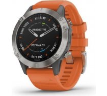 Garmin fenix 6 Sapphire Titanium grey - silver / orange 010-02158-14