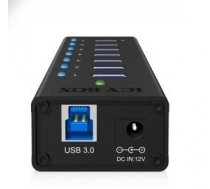 Raidsonic Icy Box 7 x Port USB 3.0 Hub with USB charge port, Black IB-AC618