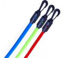 Spokey BACKER II Expander with replaceable rubbers, 127 cm, 3 bands with different degrees of resistance, Red/Green/Blue, Rubber 920953