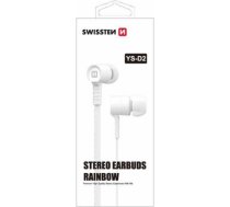 Swissten Earbuds Rainbow YS-D2 Stereo Austiņas ar Mikrofonu 3,5mm / 1.2m Baltas YS-D2