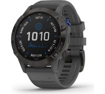 Garmin fenix 6 Pro Solar, Black w/ Slate Band / 010-02410-11 010-02410-11