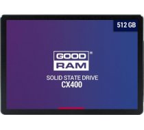 GOODRAM CX400 512GB SSD, 2.5” 7mm, SATA 6 Gb/s, Read/Write: 550 / 500 MB/s, Random Read/Write IOPS 75.5K/76.8K, gen. 2 SSDPR-CX400-512-G2