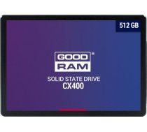 GOODRAM CX400 512GB SSD, 2.5” 7mm, SATA 6 Gb/s, Read/Write: 550 / 500 MB/s, Random Read/Write IOPS 75.5K/76.8K, gen. 2 SSDPR-CX400-512-G2
