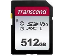 TRANSCEND SDXC 512GB C10 Atmiņas karte UHS-I U3, Class 10, UHS Video Speed Class 30 (V30) TS512GSDC300S