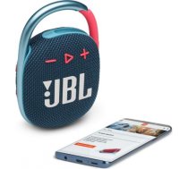 JBL ūdensizturīga portatīvā skanda ar karabīni, zila/rozā - JBLCLIP4BLUP JBLCLIP4BLUP