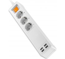 Platinet extension cord 3 sockets USB WiFi Tuya 1.8m, white (45507) 45507