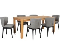 Dining set CHICAGO NEW with 6-chairs (18103) solid wood / MDF with natural oak veneer, oiled K840018