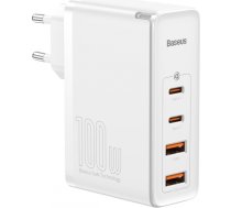 Baseus GaN CCGAN2P-L02 Tīkla Lādētājs 2 x USB / 2 x USB-C / 100W / 5A balts CCGAN2P-L02