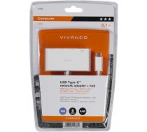 Vivanco adapteris USB-C - LAN + hub 3 portu (45388) 45388