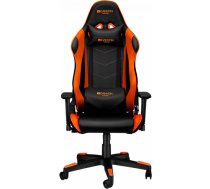 CANYON Deimos GС-4 Gaming chair, PU leather, Original foam and Cold molded foam, Metal Frame, Top gun mechanism, 90-165 dgree, 3D armrest, Class 4 gas lift, Nylon 5 Stars Base, 60mm PU caster, black+Orange. CND-SGCH4