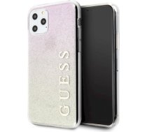 Guess GUHCN65PCUGLGPI Hard Gradient Glitter Case Aizsargapvalks Priekš Apple iPhone 11 Pro Max Rozā - Zeltains GUHCN65PCUGLGPI