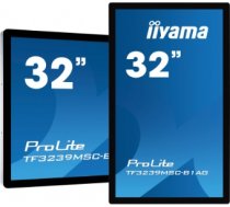 Iiyama 32" PCAP, Open frame, 12-Points Touch, 1920x1080, 24/7 operation, 420cd/m², 3000:1, Through Glass (Gloves) supported, Portrait or Face-up mode / TF3239MSC-B1AG TF3239MSC-B1AG