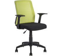 Darba krēsls ALPHA 60x55xH87,5-95cm, sēdvieta: audums, krāsa: melns, atzveltne: poliestera tīklveida audums, krāsa: zaļš 21142
