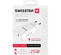Swissten Premium 25W Tīkla Lādētājs USB-C PD 3.0 Balts SW-USBCPD25W-W
