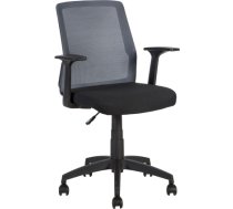 Darba krēsls ALPHA 60x55xH87,5/95cm, sēdvieta: audums, krāsa:melns, atzveltne:poliestera tīklveida audums, krāsa: pelēks 21141