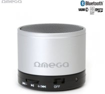 Omega OG47S 6W Metāla Korpusa Bluetooth Skaļrunis ar FM Radio / Micro SD / AUX / Zvana Funkciju Sudraba OG47S