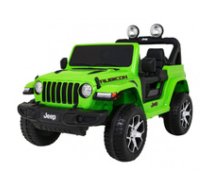 Jeep Wrangler Rubicon elektriskais divvietīgais automobilis, zaļš