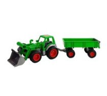 Zaļš traktors ar piekabi "POLESIE", 63cm