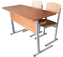Divvietīgs skolēnu galds ar plauktu un krēsliem regulējams EG2L