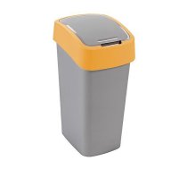 Atkritumu tvertne Curver® FLIP BIN 50L, pelēki sudraba/dzeltena
