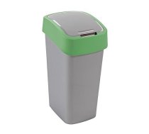 Atkritumu tvertne Curver® FLIP BIN 10L, pelēki sudraba/zaļa