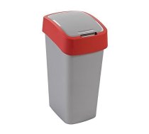 Atkritumu tvertne Curver® FLIP BIN 25L, pelēki sudraba/sarkana