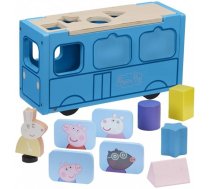 Attīstošās rotaļlietas - Attīstošā rotaļlieta-sortieris Pepas sivēna skolas Autobus Peppa Pig Wooden School Bus, TM Toys Peppa Sorter Drewniany Autobus, Rotaļlieta-sortieris Peppa Pig, Sortieris Pepa sivēns