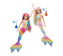 Barbie Lelles un aksesuāri - Barbie Dreamtopia lelle nāriņa maina krāsu, GTF89 Barbie Syrenka Tęczowa Przemiana Lalka GTF89, Barbie